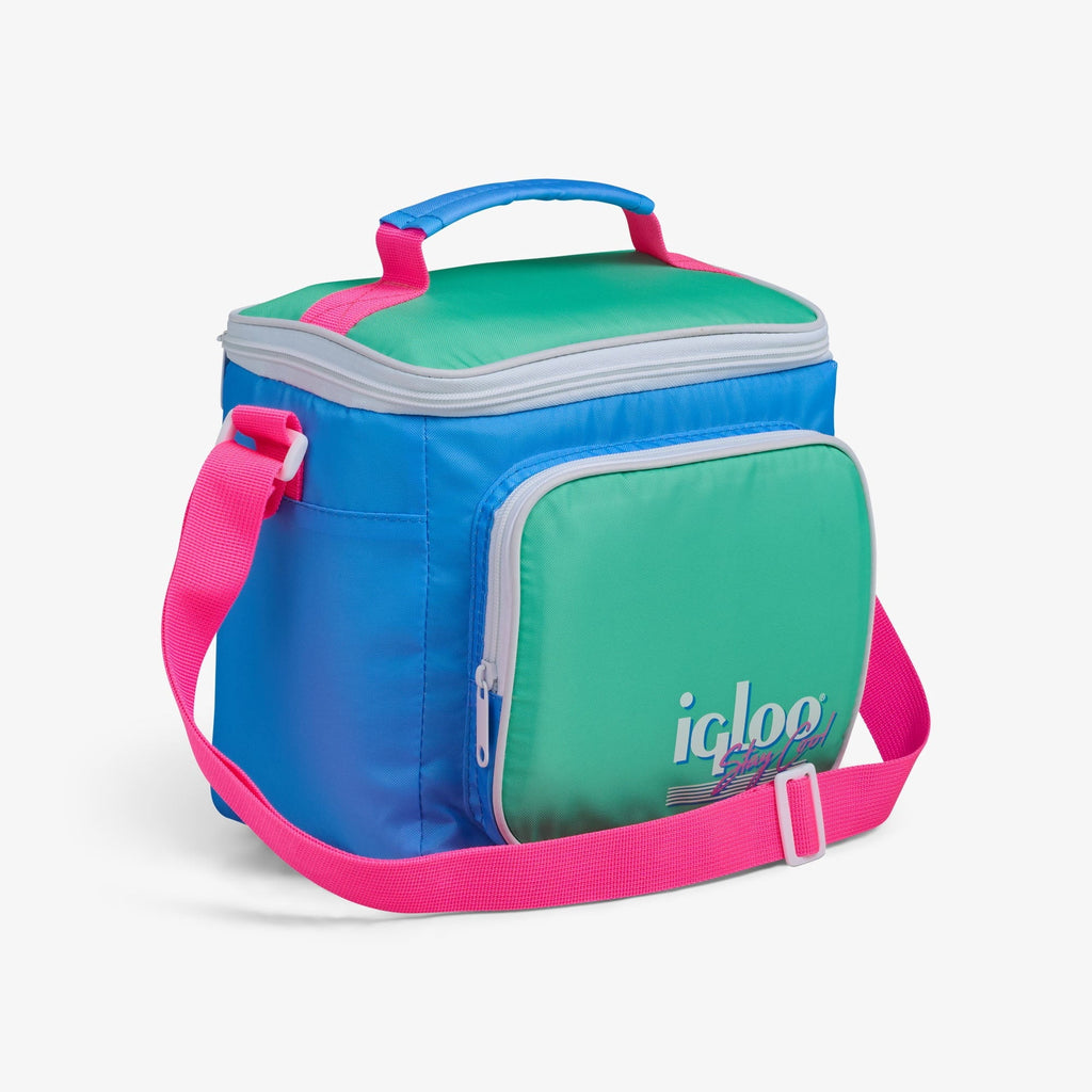 Igloo 9 can Retro Square Lunch Cooler Bag, Lilac Breeze and Light Blue