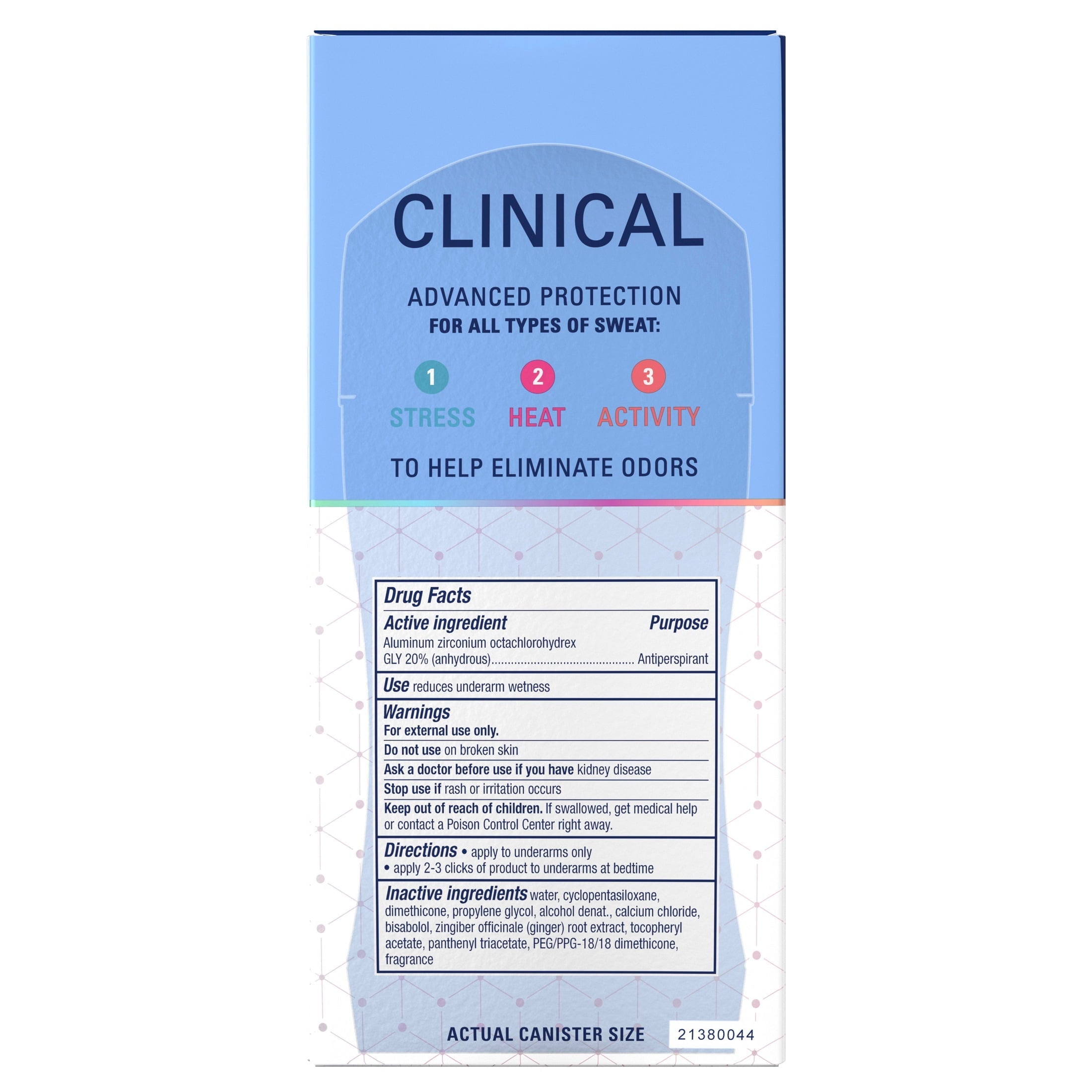 Clinical Antiperspirant Deodorant, Clear Gel with Pro-Hyaluronic Acid, 2.6oz