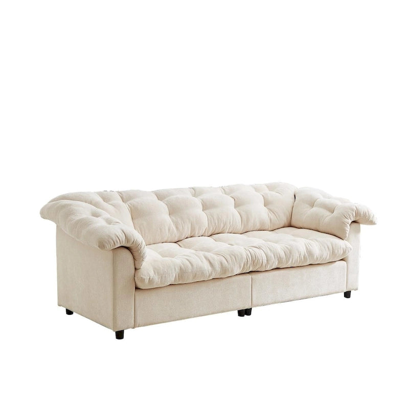 99.2 Chenille Comfort Deep Seat Sofa, Upholstered Fluffy Cloud Sofa
