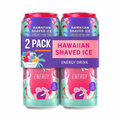 Sugar Free Energy Drink, Hawaiian Shaved Ice, 12 fl oz, 2 Pack, Cans, 200mg Caffeine