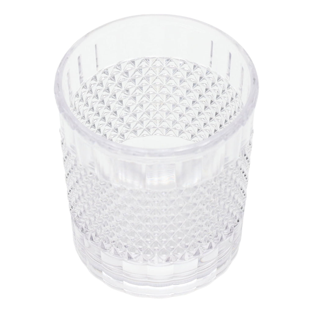 14-Ounce Short Acrylic Diamond Texture Tumbler, Clear