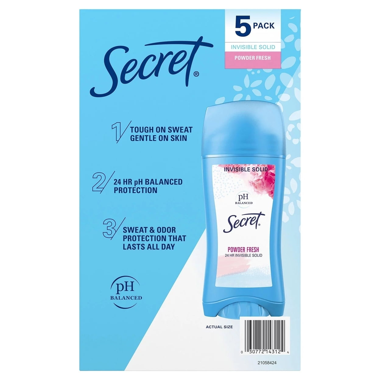 Invisible Solid Antiperspirant and Deodorant Powder Fresh 2.6 Oz (5 Ct)