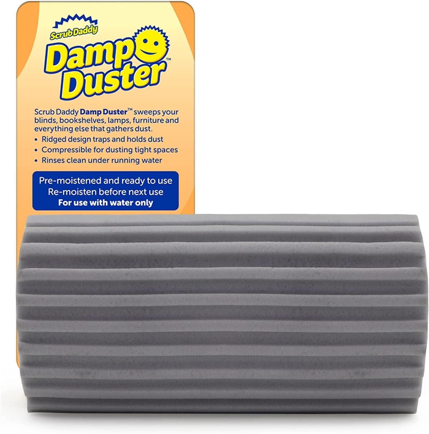 Damp Duster, Magical Dust Cleaning Sponge, Duster for Cleaning Venetian & Wooden Blinds, Vents, Radiators, Skirting Boards, Mirrors and Cobwebs, Traps Dust, Grey