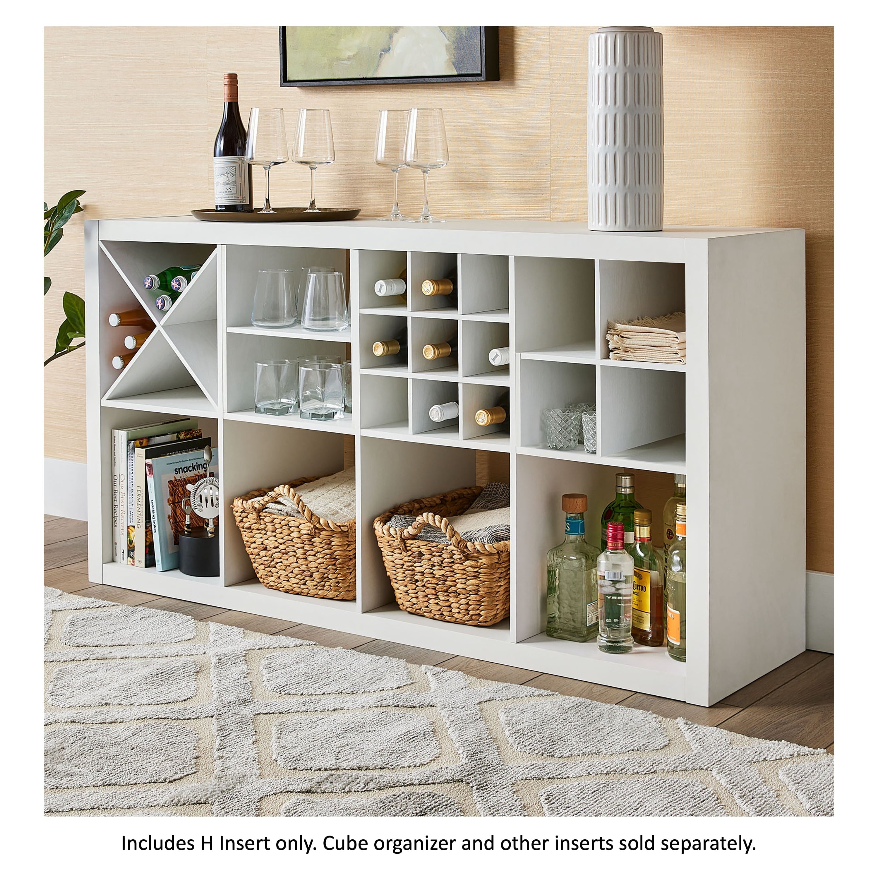 Better Homes & Gardens H Shelf Insert for Cube Organizers, Tobacco Oak