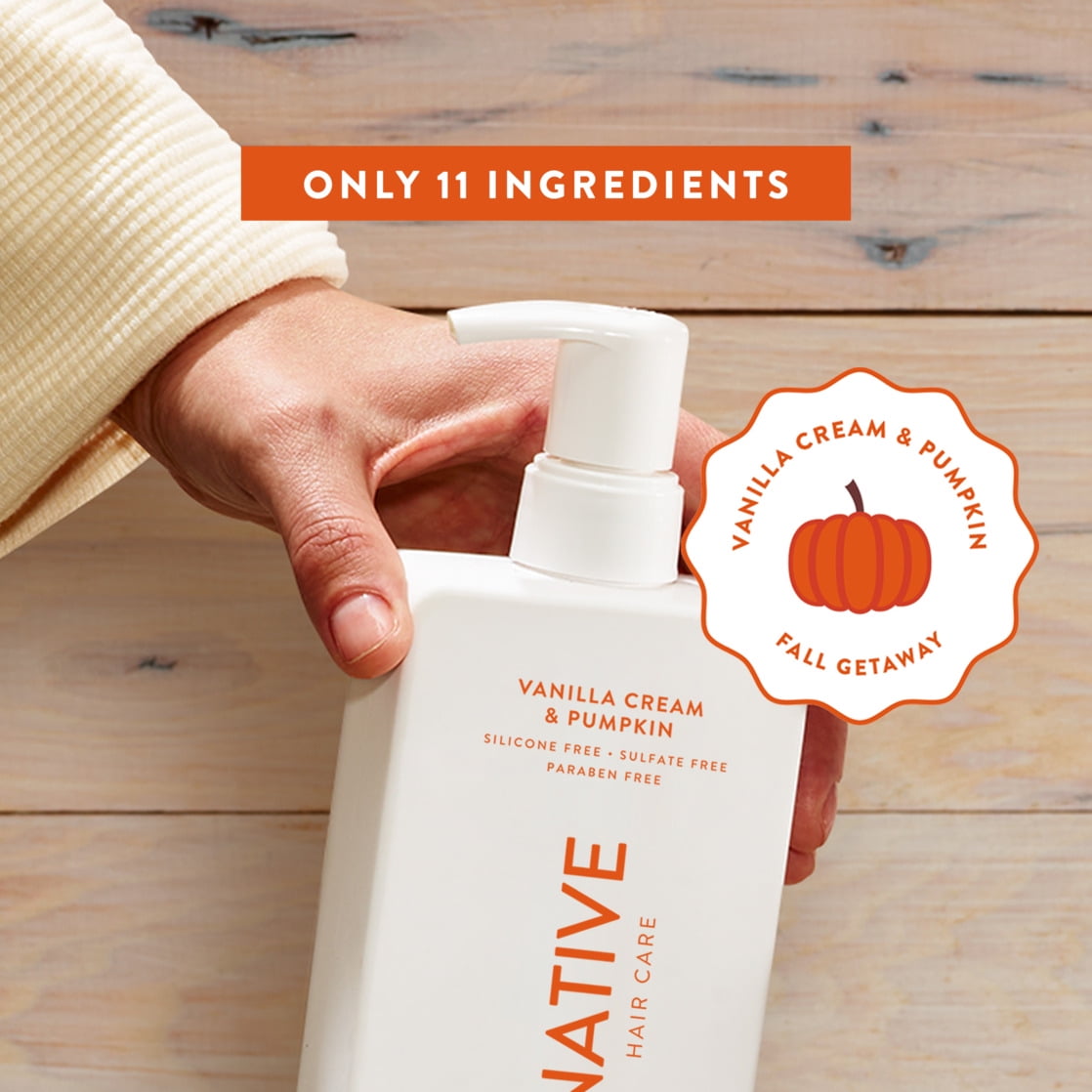 Limited Edition Moisturizing Shampoo, Vanilla Cream and Pumpkin, for Women and Men 16.5 oz