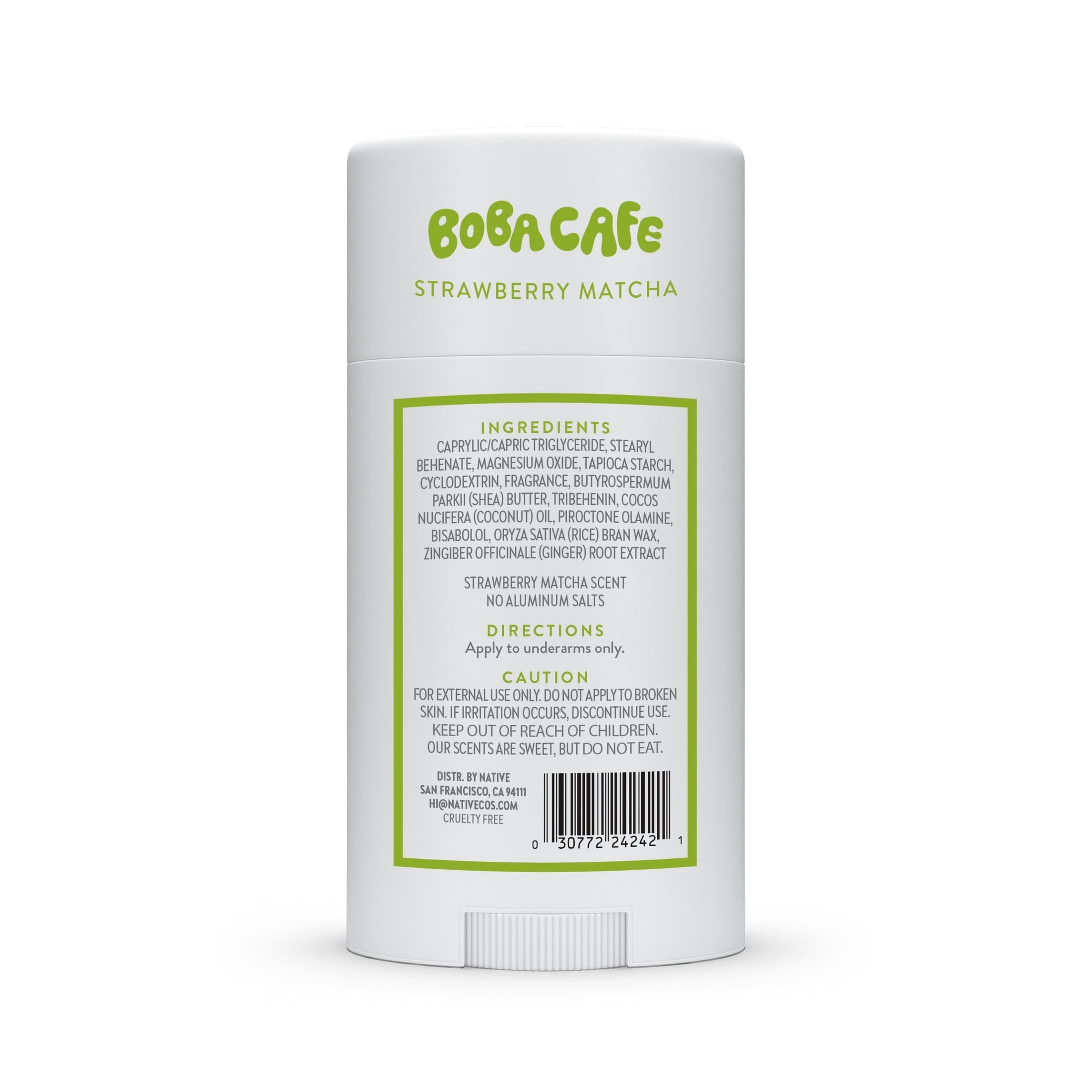 Aluminum Free Deodorant, Limited Edition Strawberry Matcha, 72 Hour Odor Protection, for Women and Men, Boba Café, 2.65oz