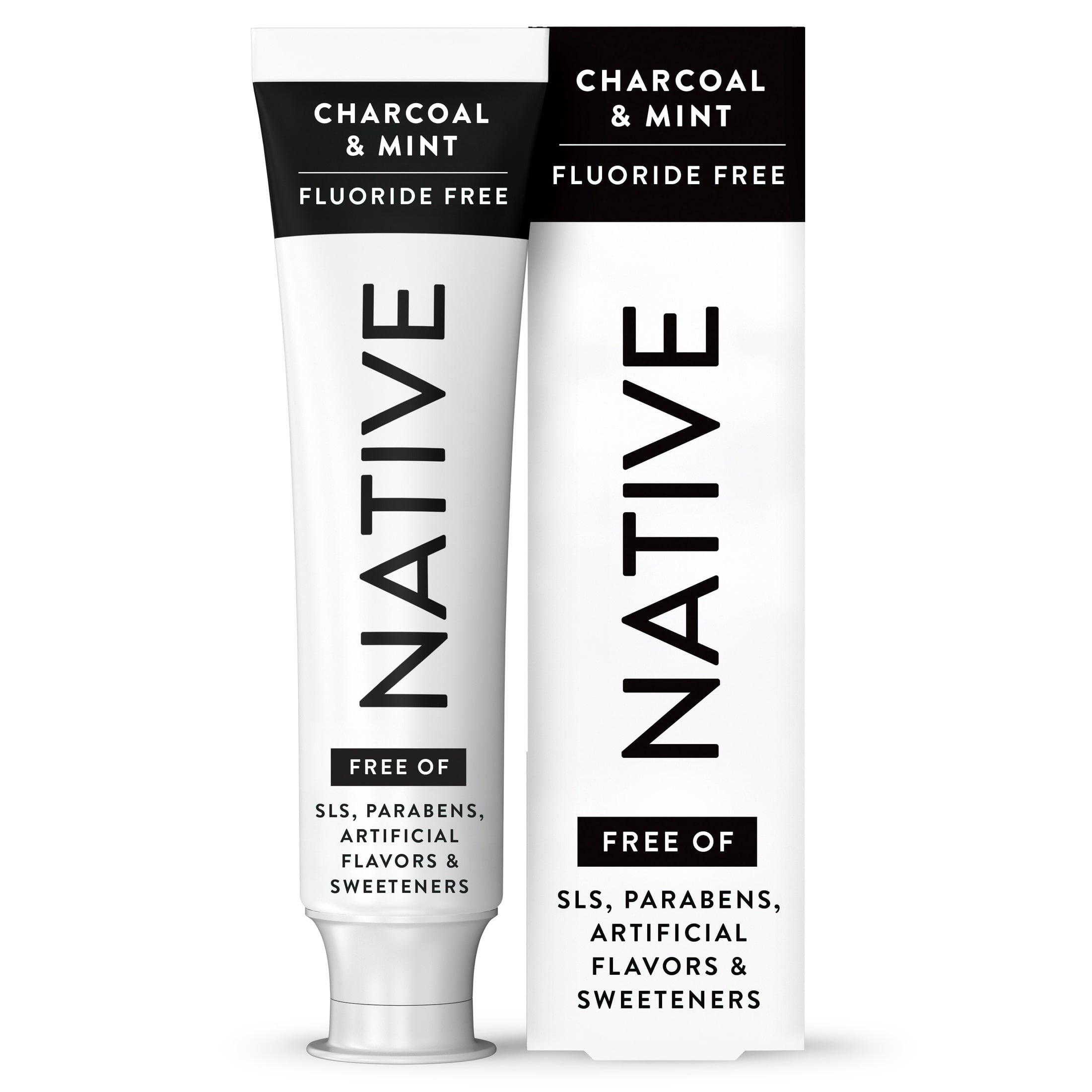 Fluoride Free Toothpaste, Charcoal & Mint Flavor, 4.1 oz, for Adults & Kids 2+