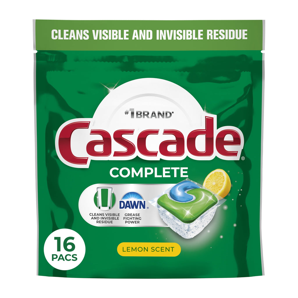 Complete Dishwasher Pods, Dishwasher Detergent, Dish Detergent Soap, Lemon, 16 Count