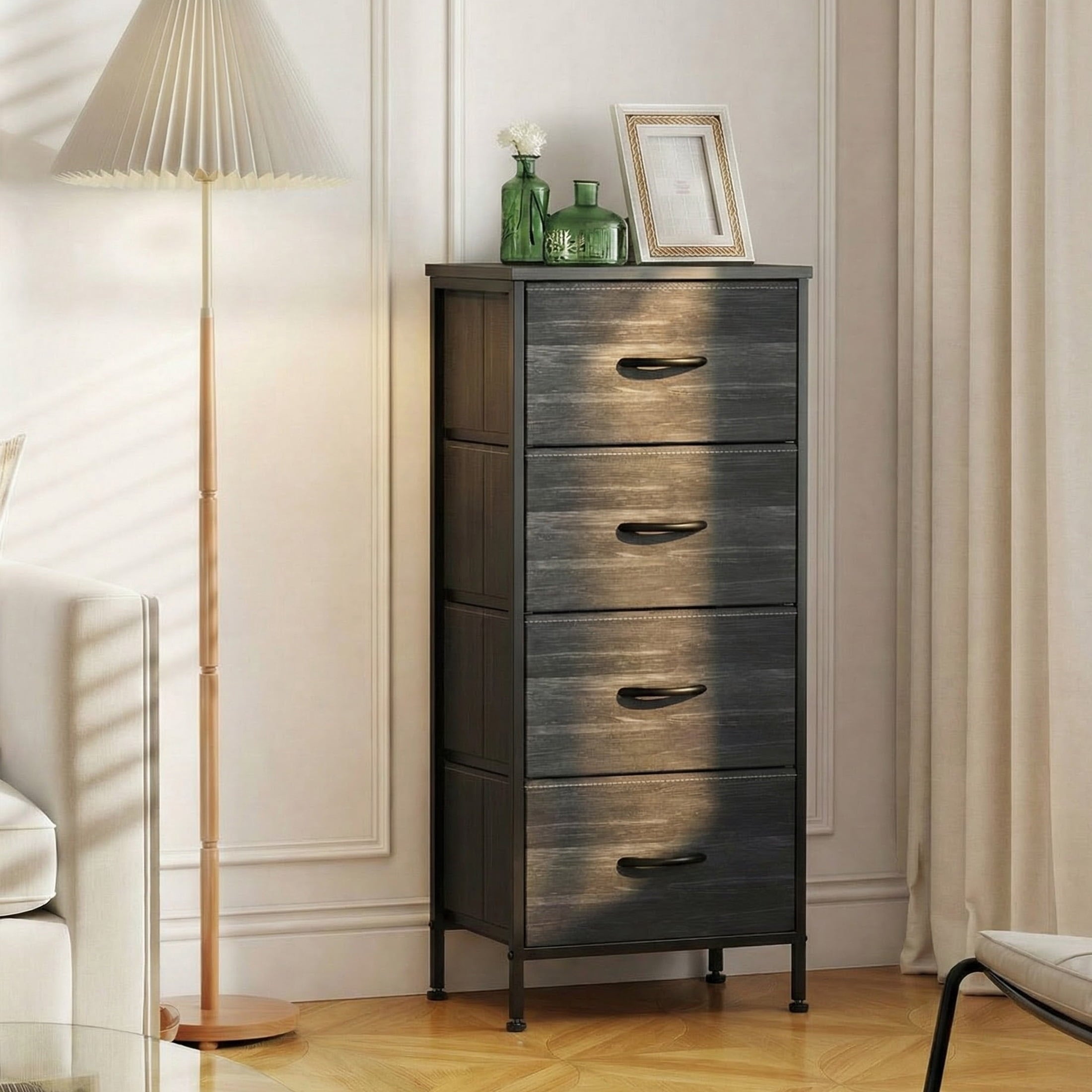 9 Drawers Fabric Dresser for Bedroom, Drawer Organizer Storage Cabinet for Closet, Clothes, TV Stand, Light Gary