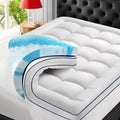 Premium Dual Layer 4 Inch Memory Foam Mattress Topper, 2 Inch Gel Memory Foam and 2 Inch Pillow Top Mattress Pad Cover for Back Pain, Extra Thick Comfort SupportKing 78"x80"