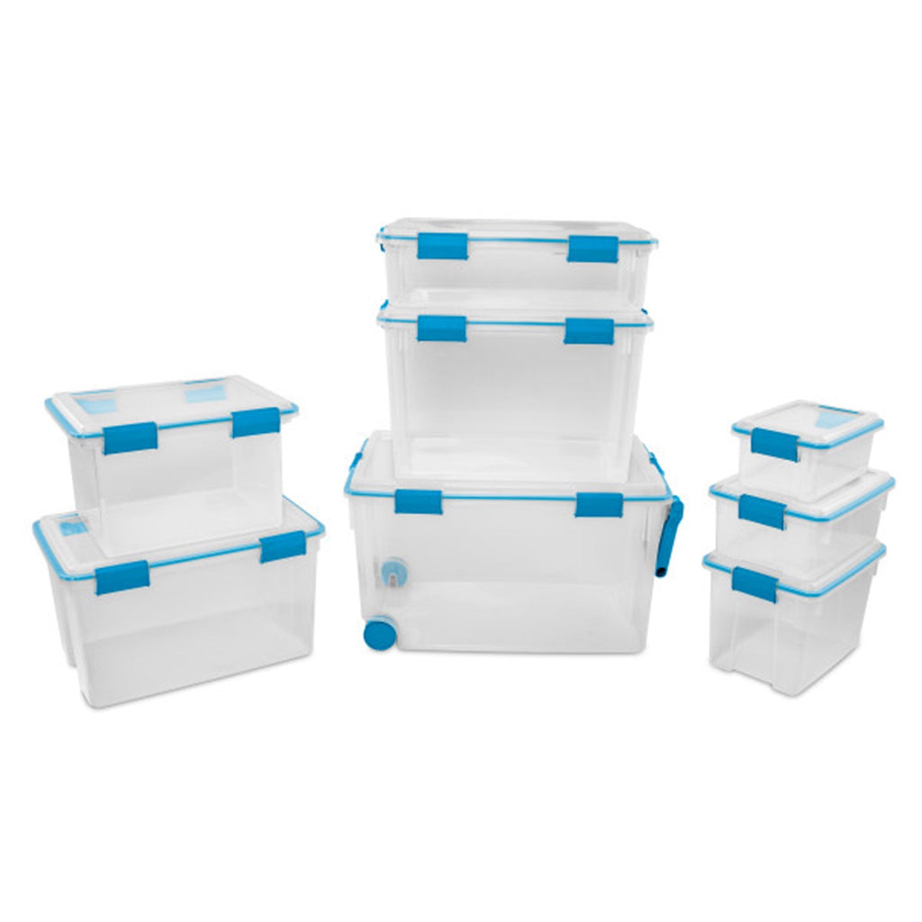 7.5 Quart Clear Plastic Storage Box with Latching Lids, (6 Pack)