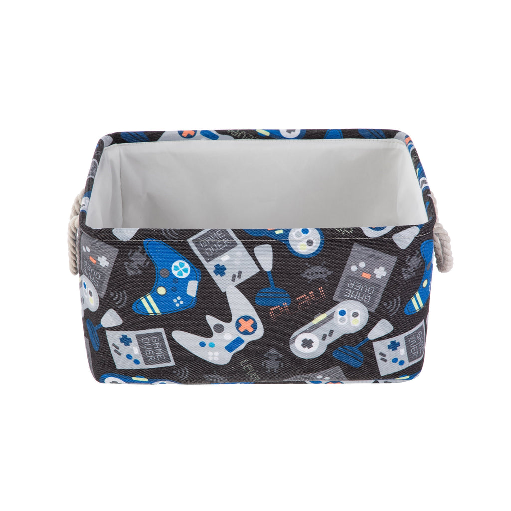 Kids Butterfly Canvas Storage Basket with Handles, 15 in x 11 in x 7.8 in