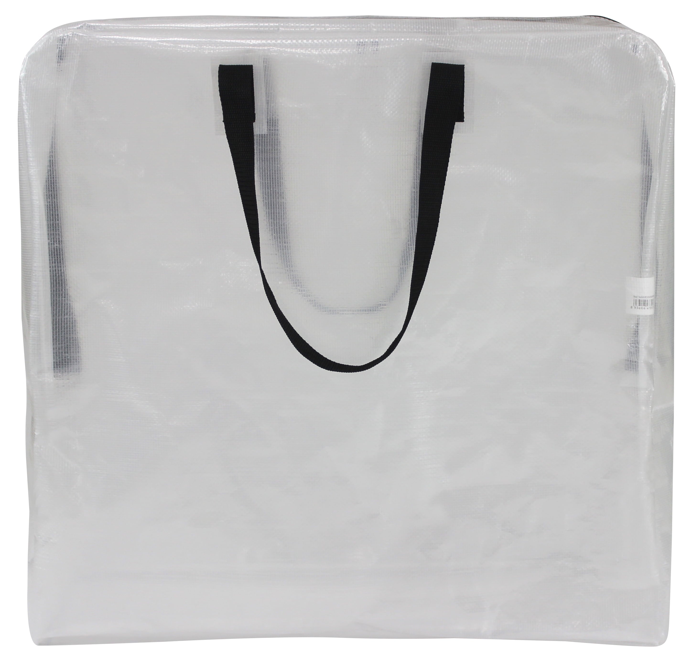 Clear 24 Gallon Heavy Duty Slim Storage and Moving Bag with Zipper Closure and Dual Carry Handles