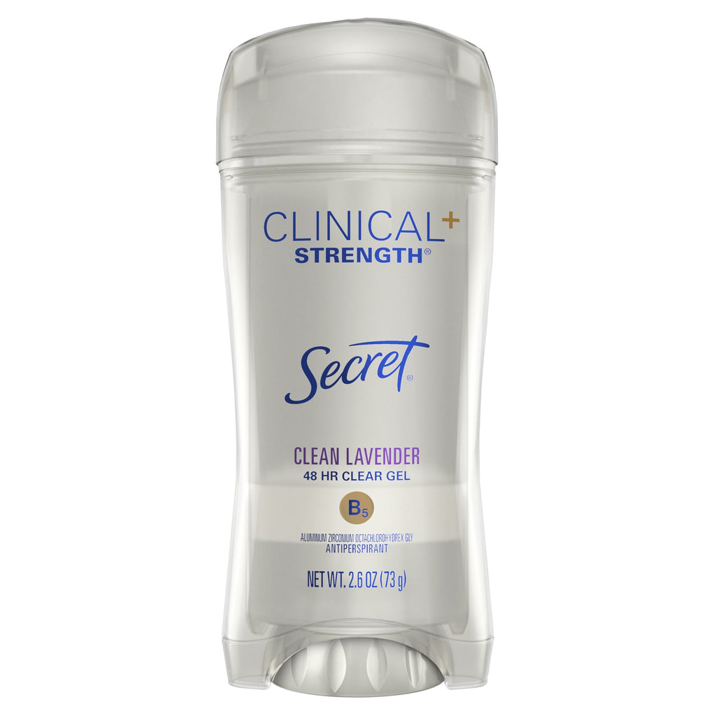 Clinical Antiperspirant Deodorant for Women, 100HR Sweat & Odor Protection, Pro-Hyaluronic Acid, Clear Gel, Clean Lavender, 2.6oz
