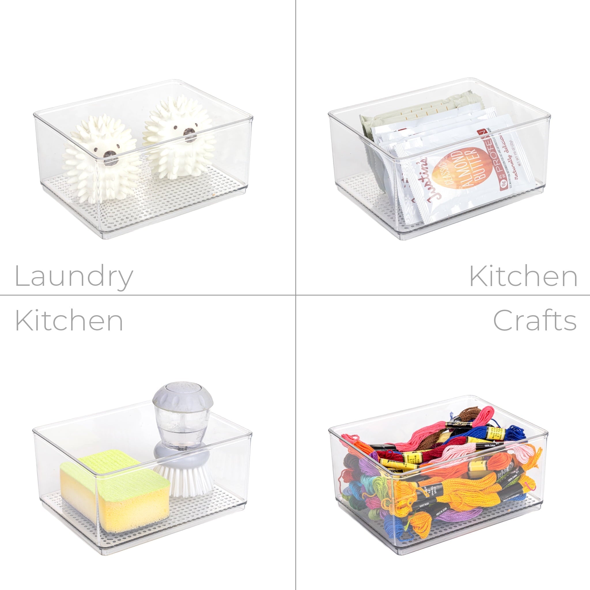 Clear Plastic Organizer Bin for Bathroom