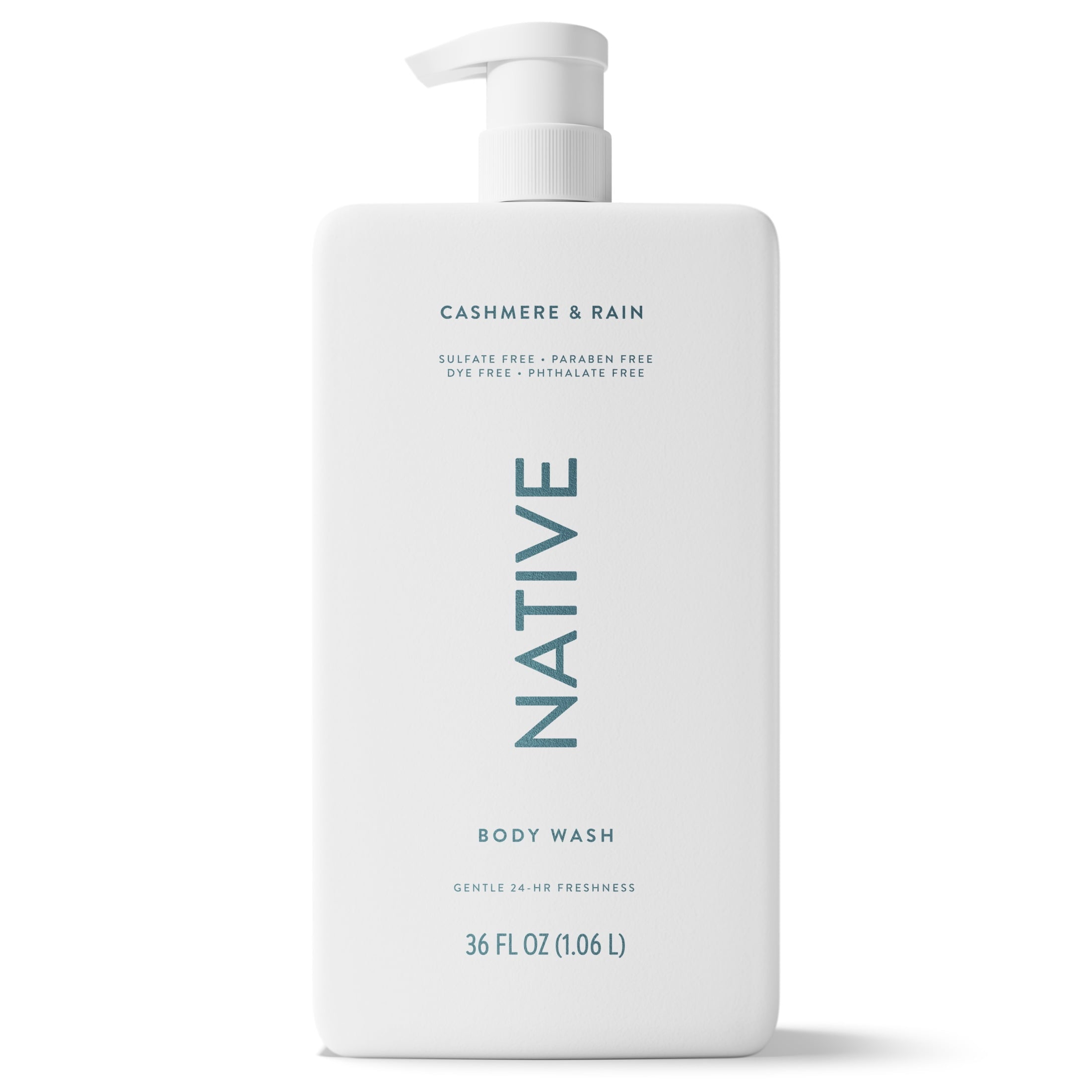 Body Wash, Cashmere & Rain, Sulfate Free, Naturally Derived Ingredients, 24hr Freshness, for Women & Men, 36 fl oz