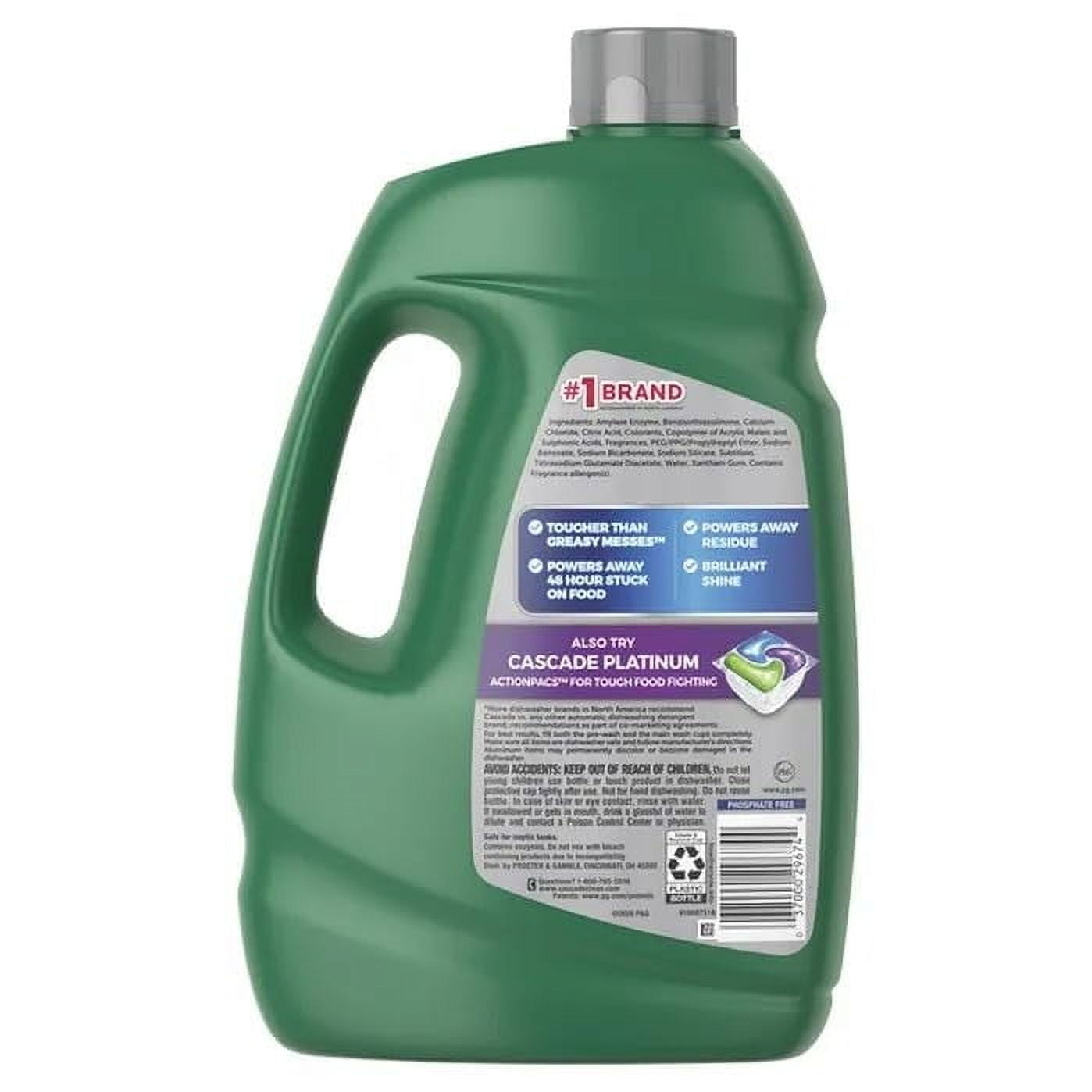 Advanced Power Dishwasher Detergent Gel, Fresh Scent, Dishwashing Detergent with Dawn Grease Fighting Power, 125 oz Plastic Bottle