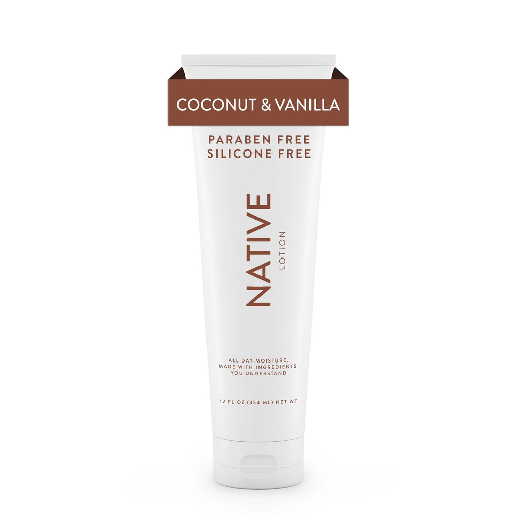 Natural Hand and Body Lotion, Coconut & Vanilla, Paraben Free, Silicone Free 12 oz