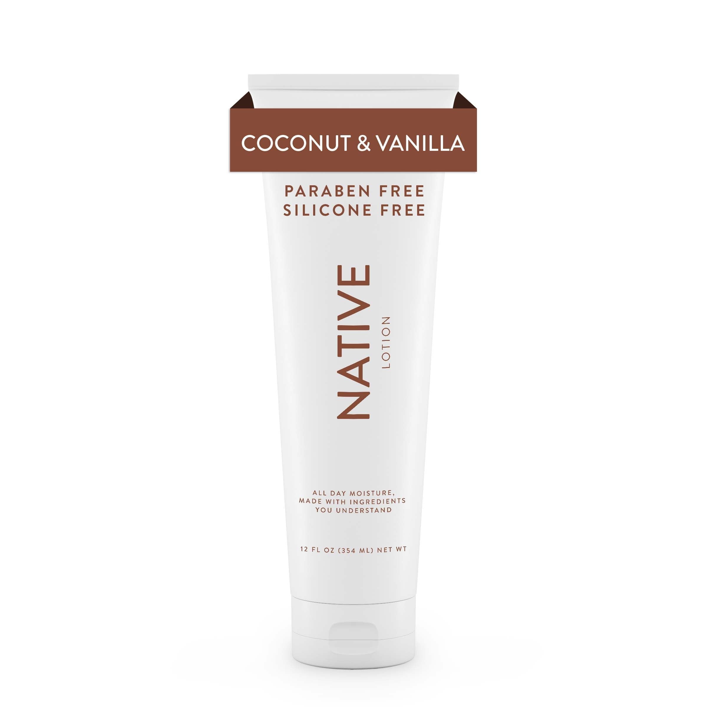 Natural Hand and Body Lotion, Coconut & Vanilla, Paraben Free, Silicone Free 12 oz