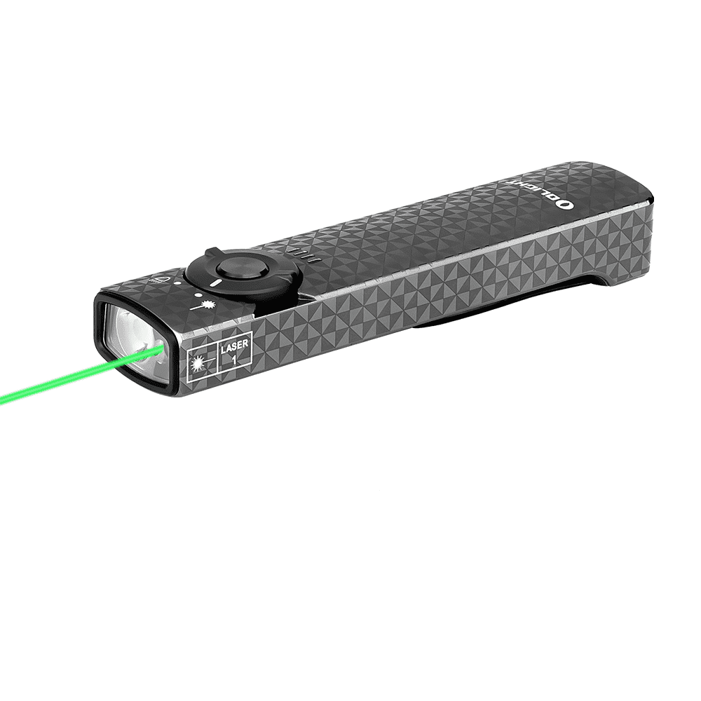 Arkfeld EDC Flat Flashlight, 1000 Lumens LED Light with Green Beam, Rechargeable Battery, Orange