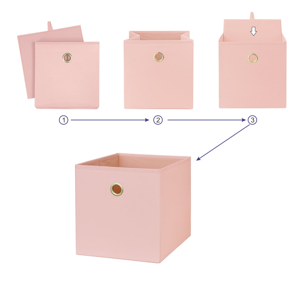 Collapsible Fabric Cube Storage Bins (10.5" x 10.5"), Blue Cove, 4 Pack