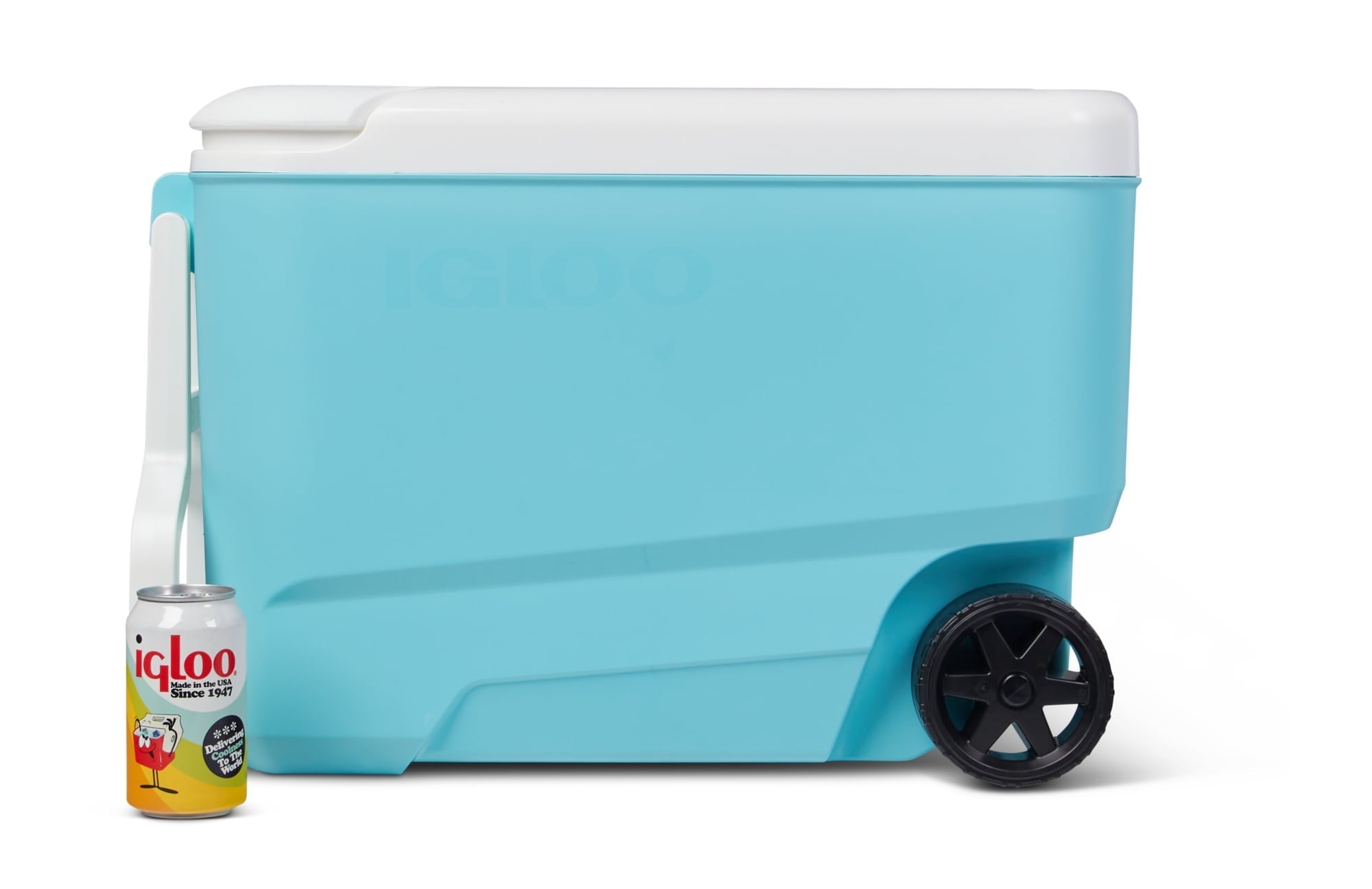 38 qt. 'Wheelie Cool' Hard Ice Chest Cooler with Wheels - Blue