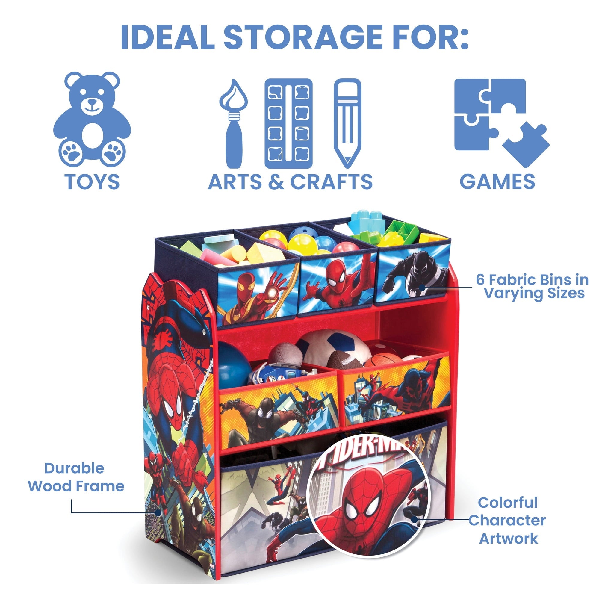 Design and Store 6 Bin Toy Storage Organizer by