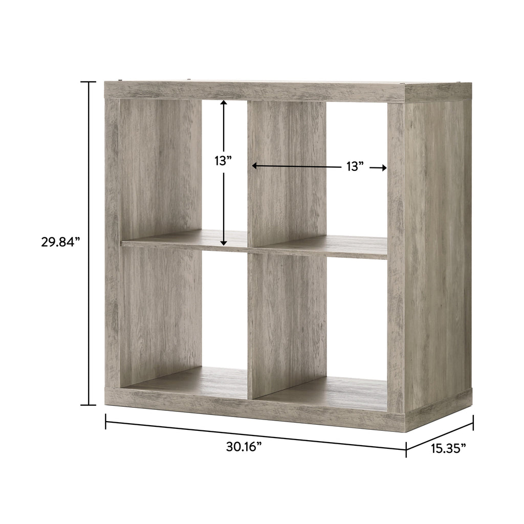 Better Homes & Gardens 4 Cube Storage Organizer, White Texture