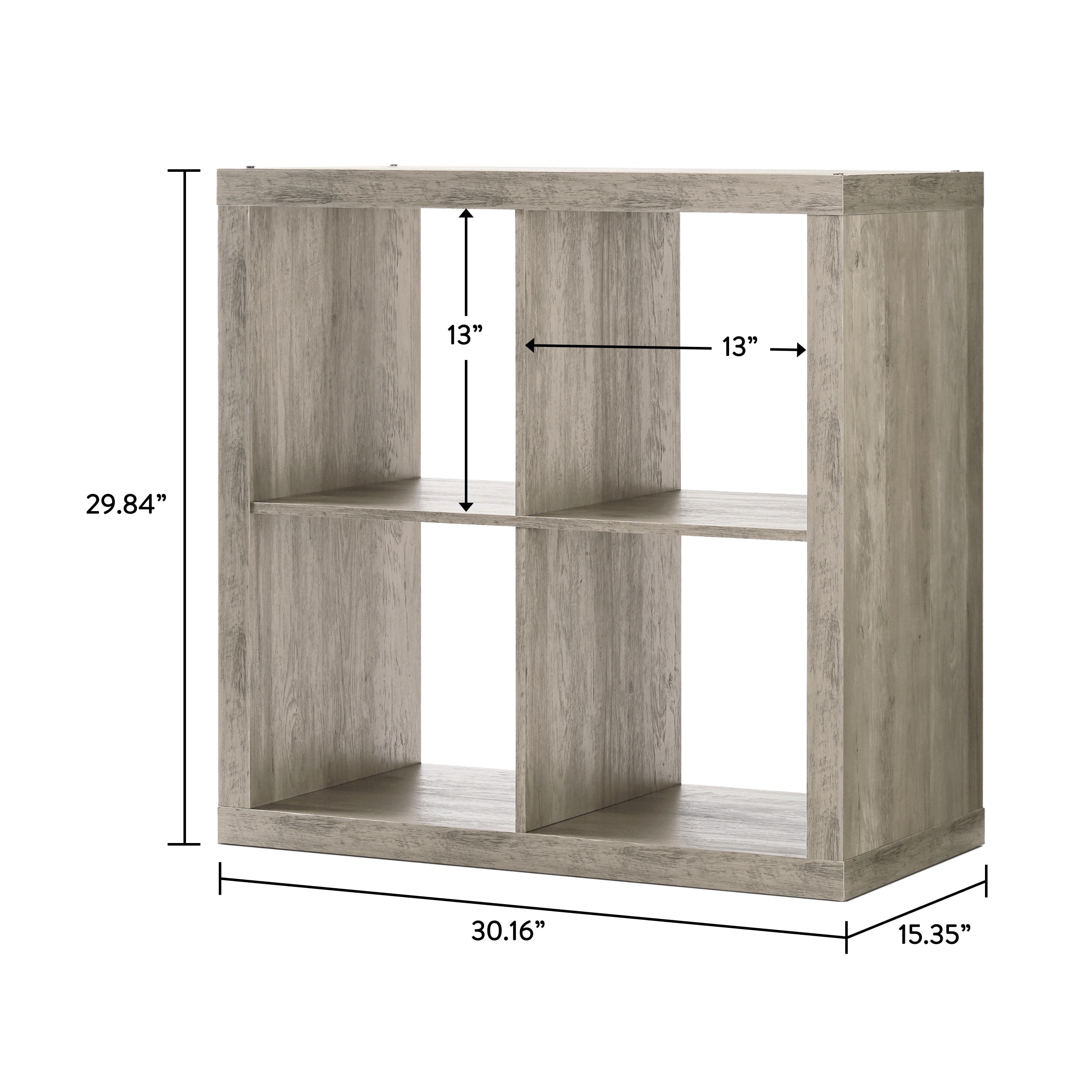 Better Homes & Gardens 4 Cube Storage Organizer, White Texture