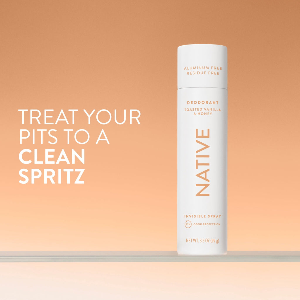 Aluminum Free Deodorant Spray For Women, 72 Hour Deodorant Spray, Toasted Vanilla & Honey, 3.5oz
