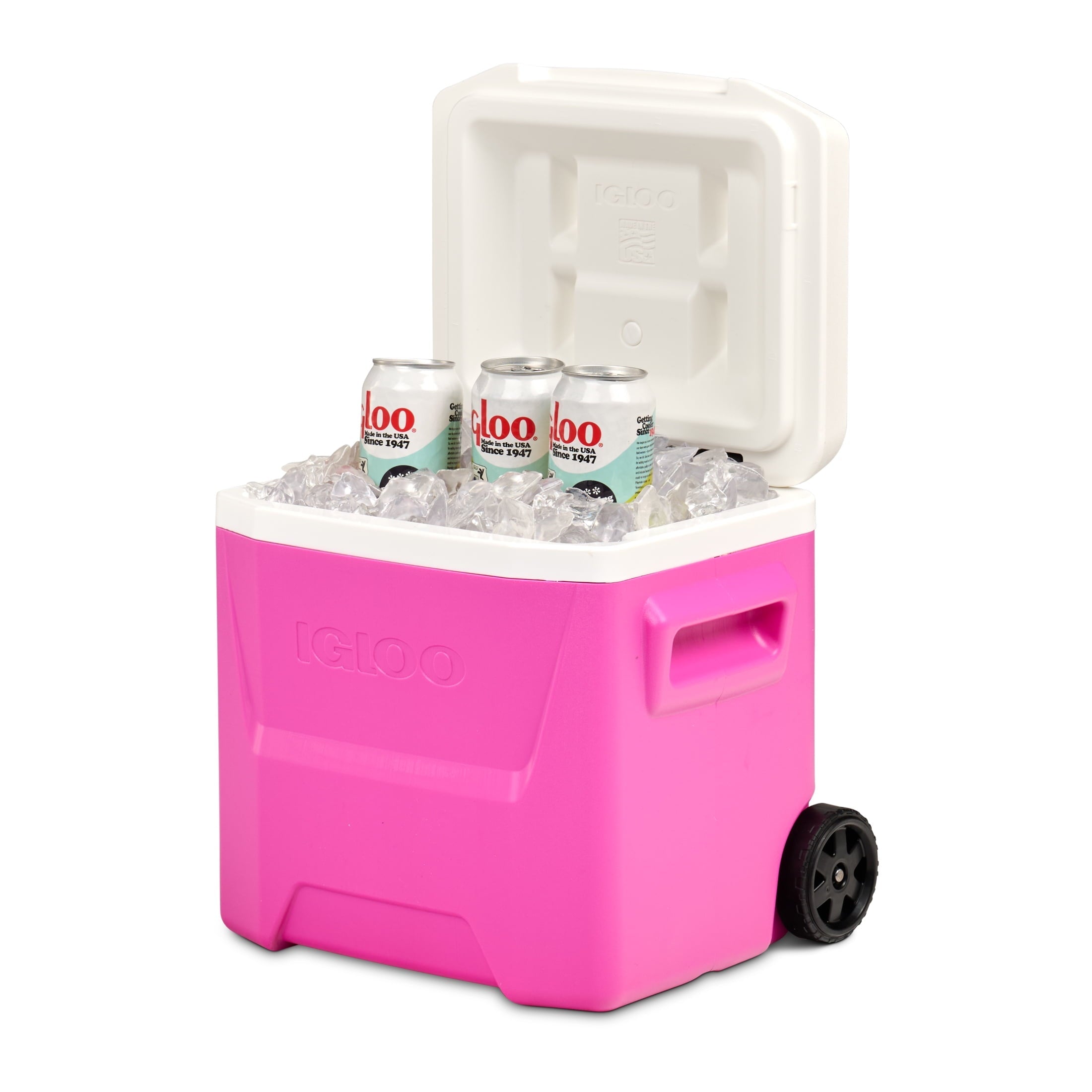 16 QT Laguna Hard Sided Ice Chest Cooler with Wheels, Aqua Blue