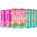 Energy Drinks Strawberry Sunrise, Pink Slush, Juicy Peach Flavors Variety Pack Sugar-Free, Low-Calorie, 200mg Caffeine, 12 fl oz (Pack of 6)