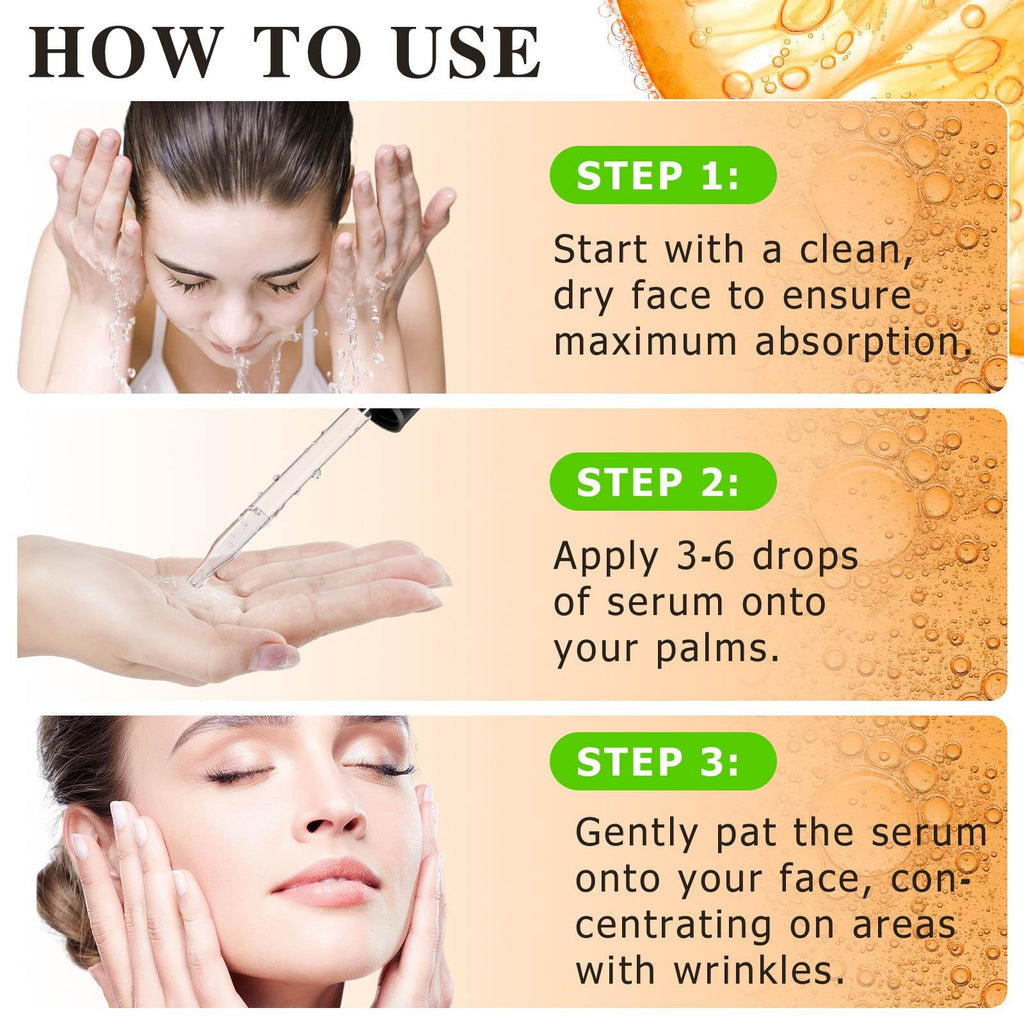 2Pack 20% Vitamin C Serum, Anti Aging Face Essence with Vitamin E, Ferulic Acid, Collagen, Firm Skin - Hydration - Antioxidant - Even Tone