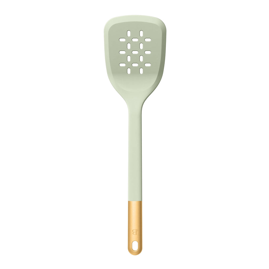6-Piece Silicone Tool Set with Ceramic Crock, Porcini Taupe by Drew Barrymore