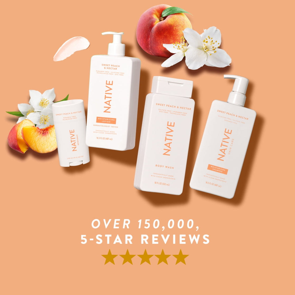 Body Wash, Sweet Peach & Nectar, Sulfate Free, Naturally Derived Ingredients, 24hr Freshness, for Women & Men, 36 fl oz