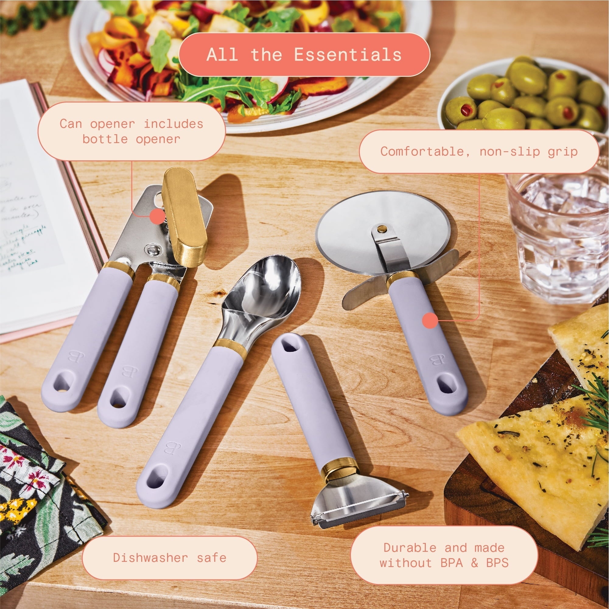 4-Piece Essentials Gadget Set, Porcini Taupe by Drew Barrymore