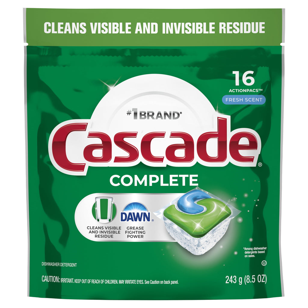 Complete Dishwasher Pods, Dishwasher Detergent, Dish Detergent Soap, Fresh, 16 Count