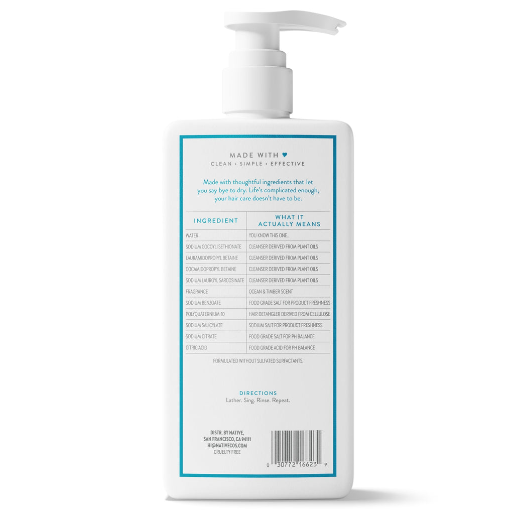 Moisturizing 2-in-1 Mens Shampoo and Conditioner Ocean and Timber 16.5 fl oz