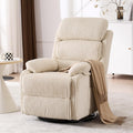Adult 360° Rocking Recliner ChairNursery Rocker Reclining Chair with Side Pocket, a Comfy upholstered Single Sofa Armchair. Suitable for Living Room, Bedroom Nursing use, Velvet Fabric in Beige