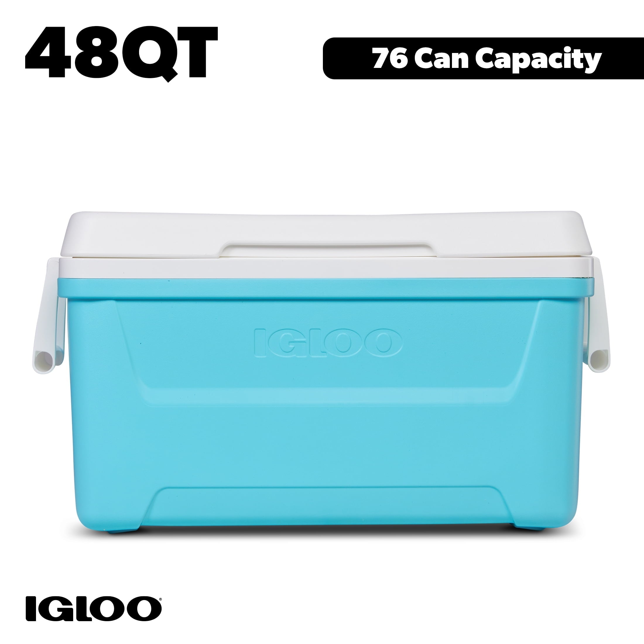 48 QT Laguna Hard-Sided Ice Chest Cooler, Aqua, 1 Count and Freez Pak Large Ice Pack, 1 Count