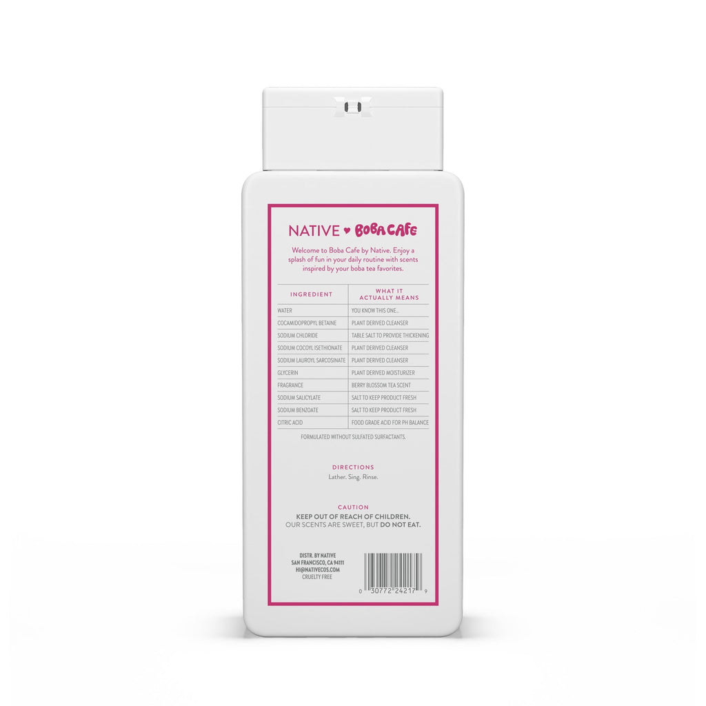 Body Wash, Limited Edition Berry Blossom Tea, Sulfate Free Body Wash for Women & Men, Boba Café, 18 fl oz