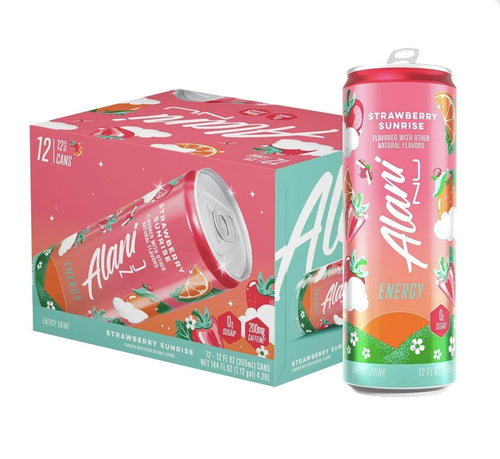 (2) Nu Energy Drink Strawberry Sunrise 200mg Caffeine 12 Pack 12 Fl Oz