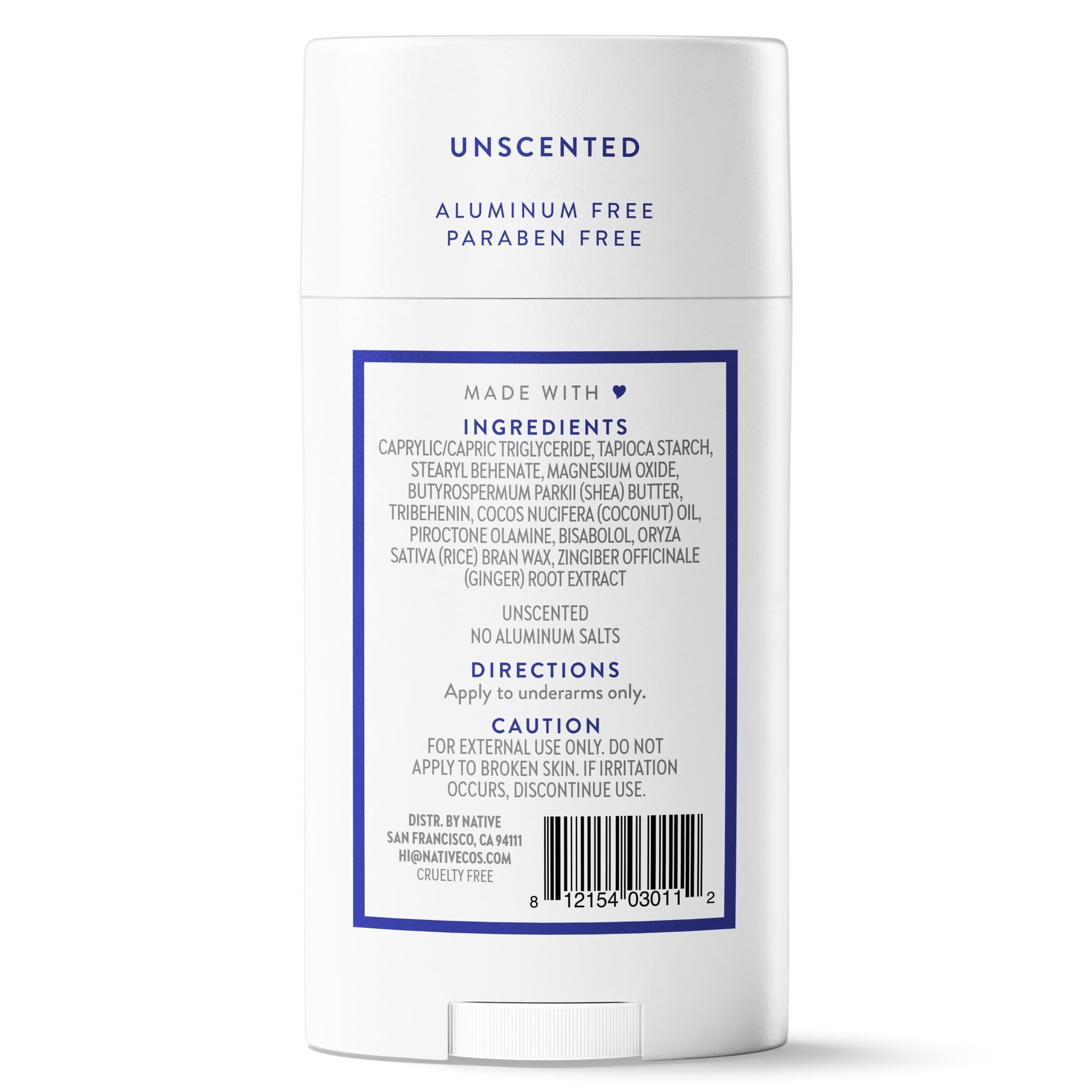 Fragrance Free Deodorant For Men & Women, 72 Hour Solid Deodorant Stick, Unscented, 2.65oz