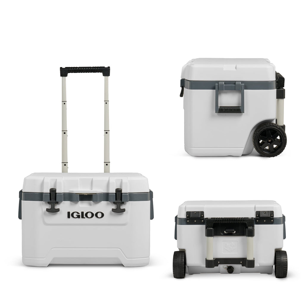 52 QT Overland Ice Chest Cooler with Wheels, Gray and Blue
