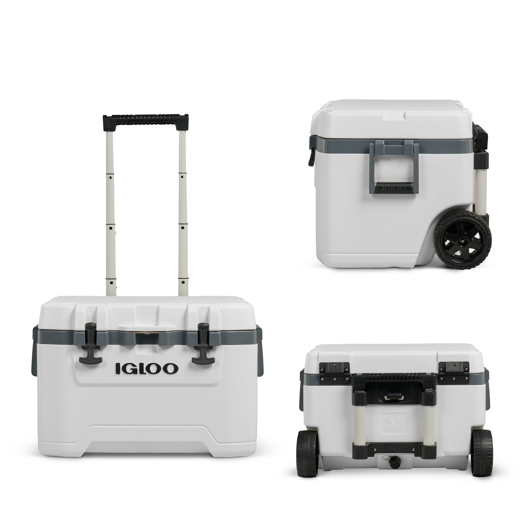 52 QT Overland Ice Chest Cooler with Wheels, Gray and Blue