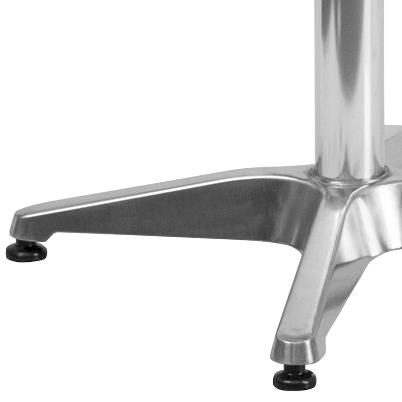 27.5 Round Aluminum Smooth Top Indoor-Outdoor Table with Base