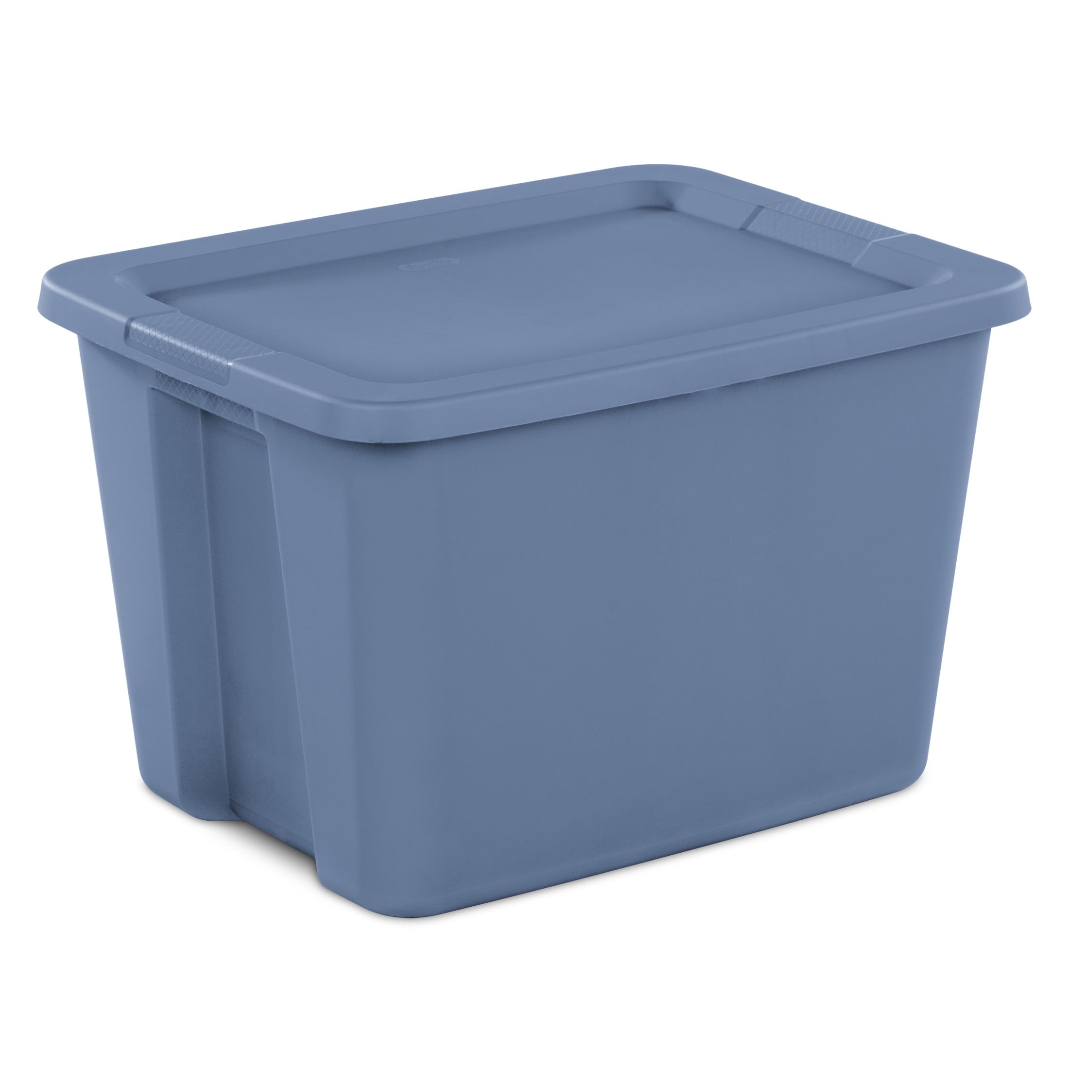 Large Storage Bin, 18 Gallon Plastic Storage Container with Snap-On Lid, Blue