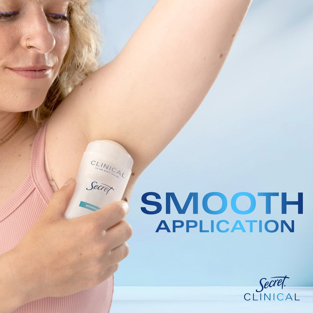 Clinical Antiperspirant Deodorant for Women, 100HR Sweat & Odor Protection, Hyaluronic Acid, Soft Solid, Active Fresh, 2.6 oz