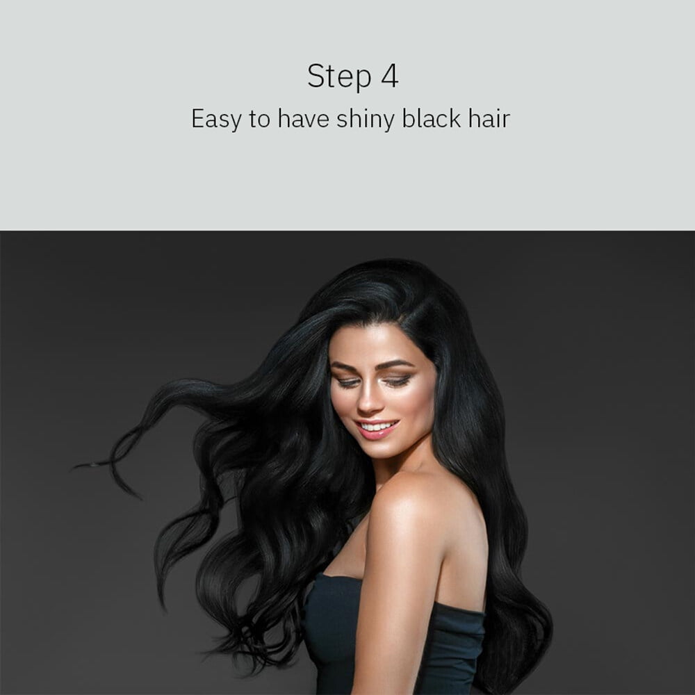 Black Hair Shampoo Organic Natural Plant Hair Dye Plant Essence Permanent Black Hair Color Dye Shampoo for Women Men Cover Gray White Hair