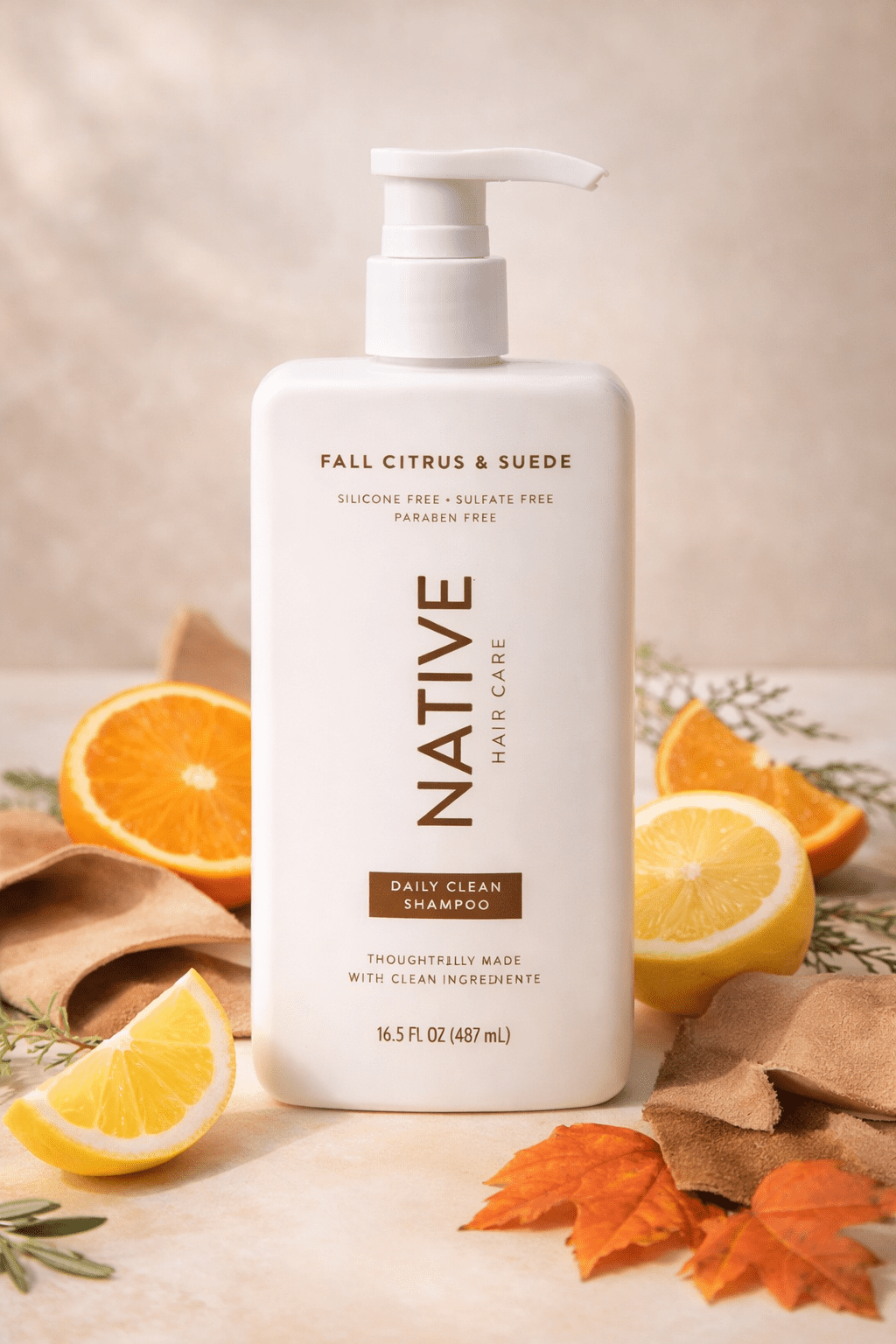 Daily Clean Shampoo, Fall Citrus & Suede Scent, Sulfate Free, Silicone Free, Paraben Free Hair Shampoo, 16.5 fl oz (487 mL)